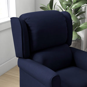 Fauteuil de massage inclinable à dossier relevable, bleu