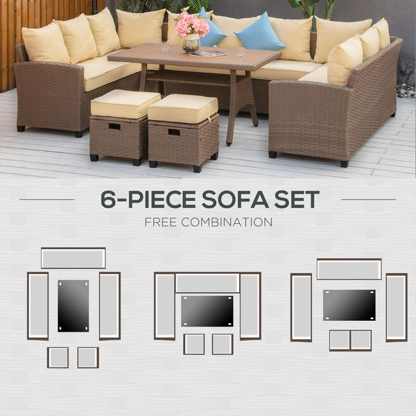Ensemble de mobilier 6 pièces en résine tressée