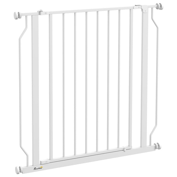 Barrière pour animaux avec porte et double système de verrouillage, blanche