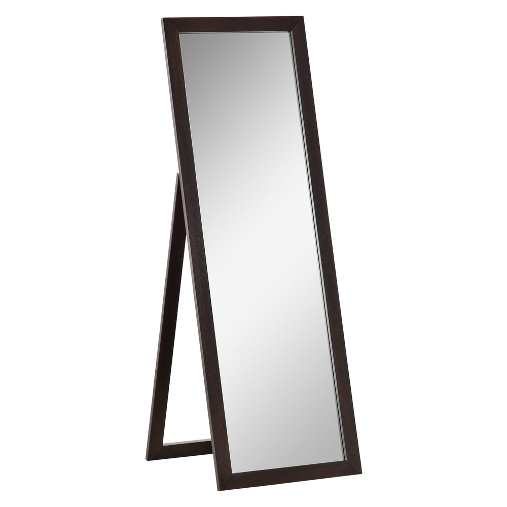 Miroir avec cadre sur pied, marron