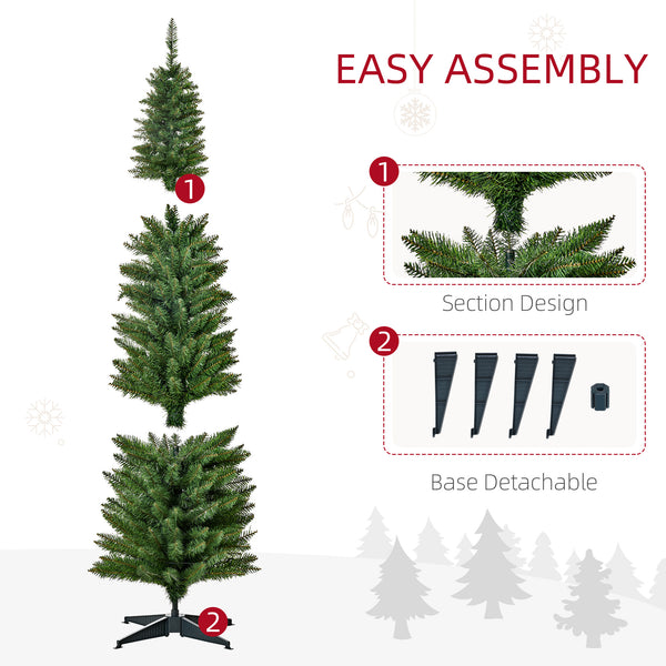 Sapin de Noël artificiel vert pré-éclairé de 6 pieds avec lumières LED blanc chaud