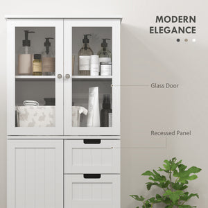 Armoire haute de salle de bain 67 po, blanche