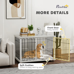Meuble cage avec coussin lavable, gris