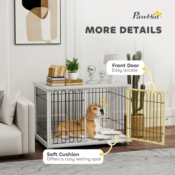 Meuble cage avec coussin lavable, gris