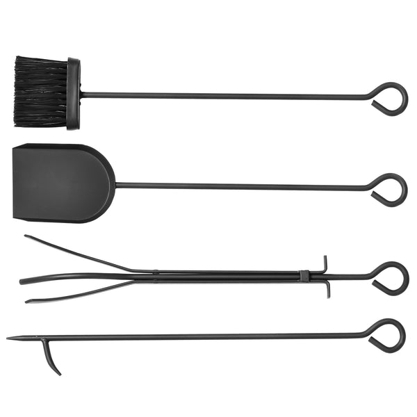 Range-bûches de 40 cm à 2 niveaux avec 4 outils noir
