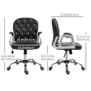 Office chair with padded seat and tufted backrest, black