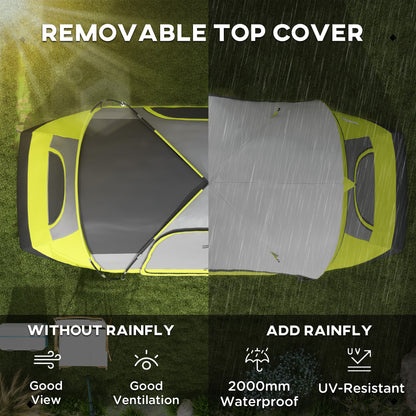 Tente de camping pour 6 à 8 personnes avec double toit imperméable de 2 000 mm et sac de transport, verte
