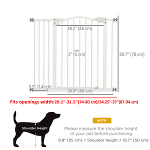 Barrière pour chien extra haute avec porte, blanche