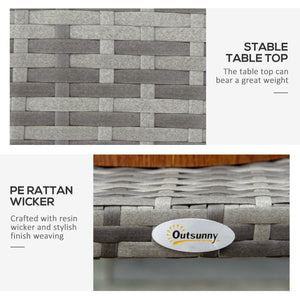 Table basse d'extérieur en rotin en résine tressée résistante aux intempéries