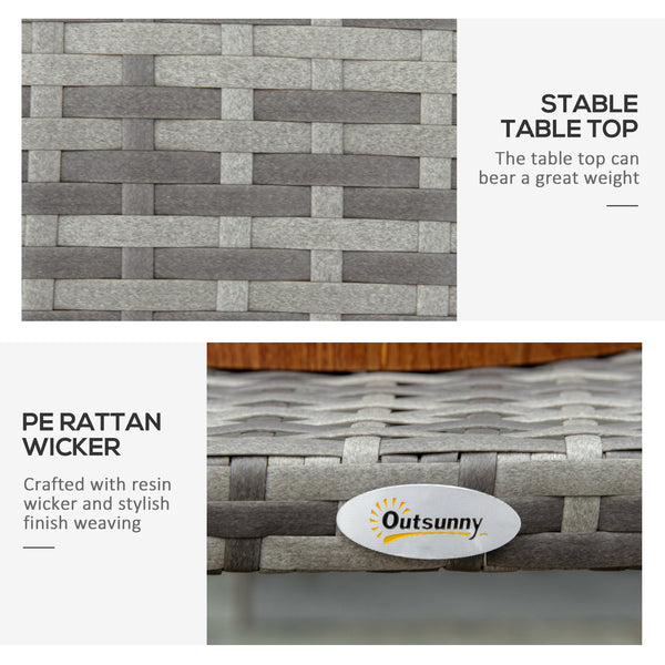 Table basse d'extérieur en rotin en résine tressée résistante aux intempéries