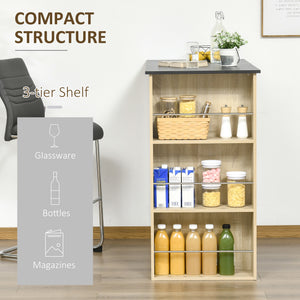 Bar table with 3 storage shelves