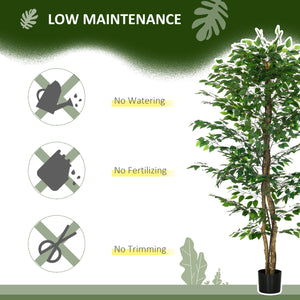 Artificial Ficus, 1.80 m tall, artificial indoor plant with pot, for interior decoration