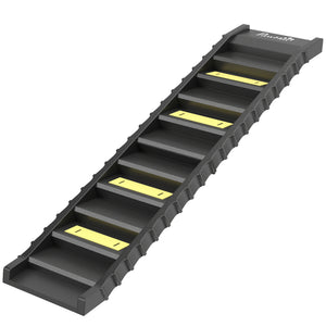Foldable Dog Car Ramp, Dog Ramp with Anti-Slip Steps, Pet Stairs for Senior Pets to Access Cars and High Beds, Black