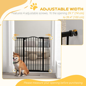 Barrière pour chien extra haute avec porte, noire