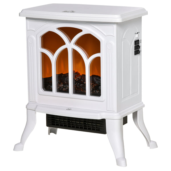 Cheminée électrique autonome avec flamme réaliste 750 W/1 500 W, blanc