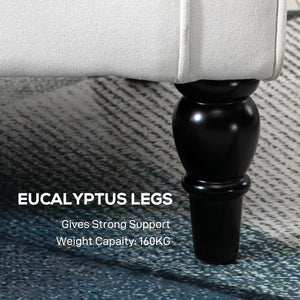 Fauteuil d'appoint capitonné à boutons, blanc