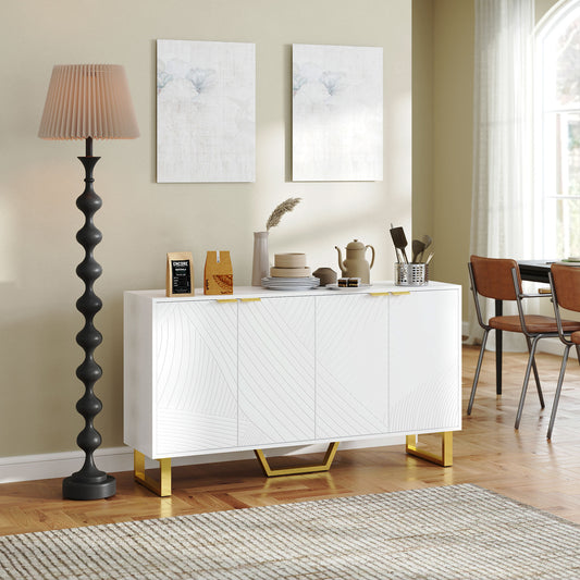 HOMCOM sideboard with adjustable shelves, white