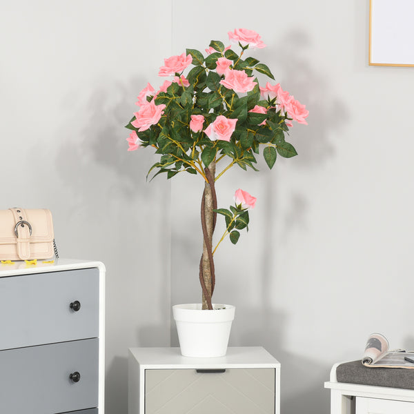 Artificial plant, 90cm, flowering rose in a pot, fake plant for indoor decoration