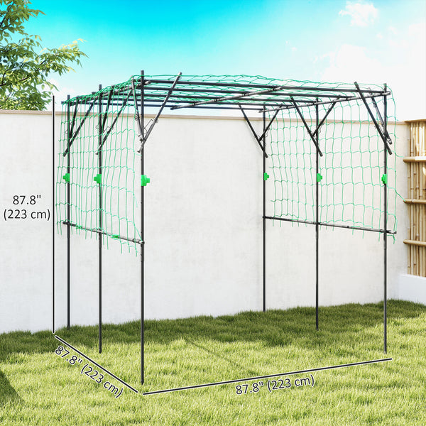 Arche de jardin avec filet de support, noir