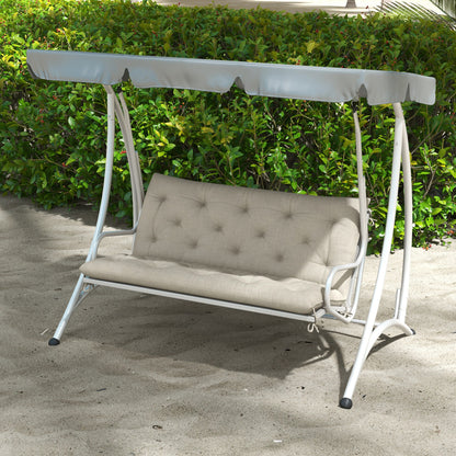 Coussin de banc de jardin 2 places, épais, antidérapant, doux, avec dossier, gris clair