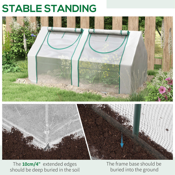 Mini serre portable avec 2 bâches en PE/plastique