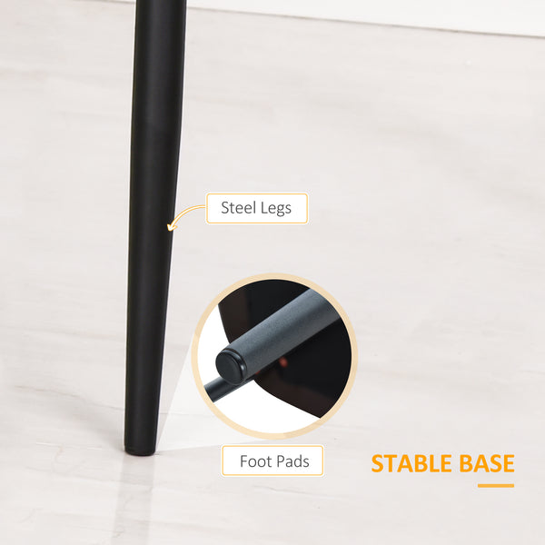 Set of 2 padded kitchen chairs, black