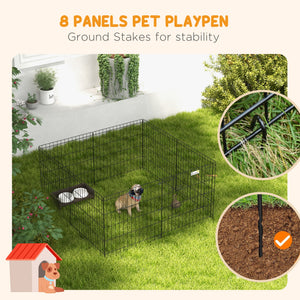 8-Panel Foldable Metal Playpen