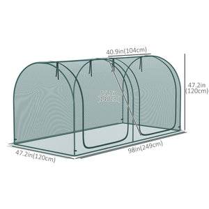 Grow cage with two zippered doors and 4 ground stakes