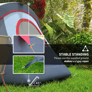 5-6 Person Family Tent with Light Hook, Carry Bag for Camping, Hiking and Travel, Grey