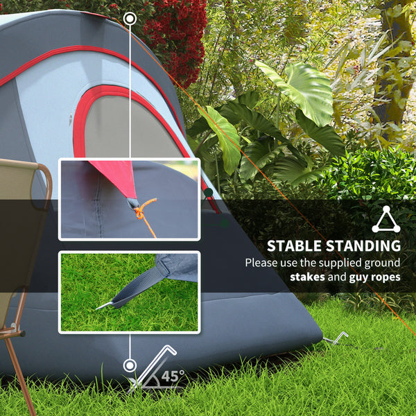 5-6 Person Family Tent with Light Hook, Carry Bag for Camping, Hiking and Travel, Grey