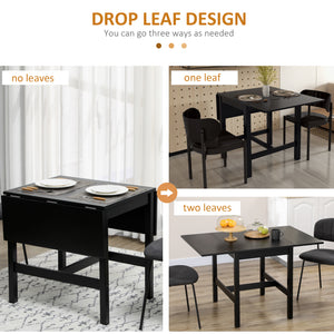 Table de cuisine abattants de style campagnard pour petits espaces, pliante, noire