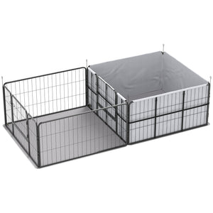 Caisse de mise bas à 7 panneaux avec tapis absorbants lavables
