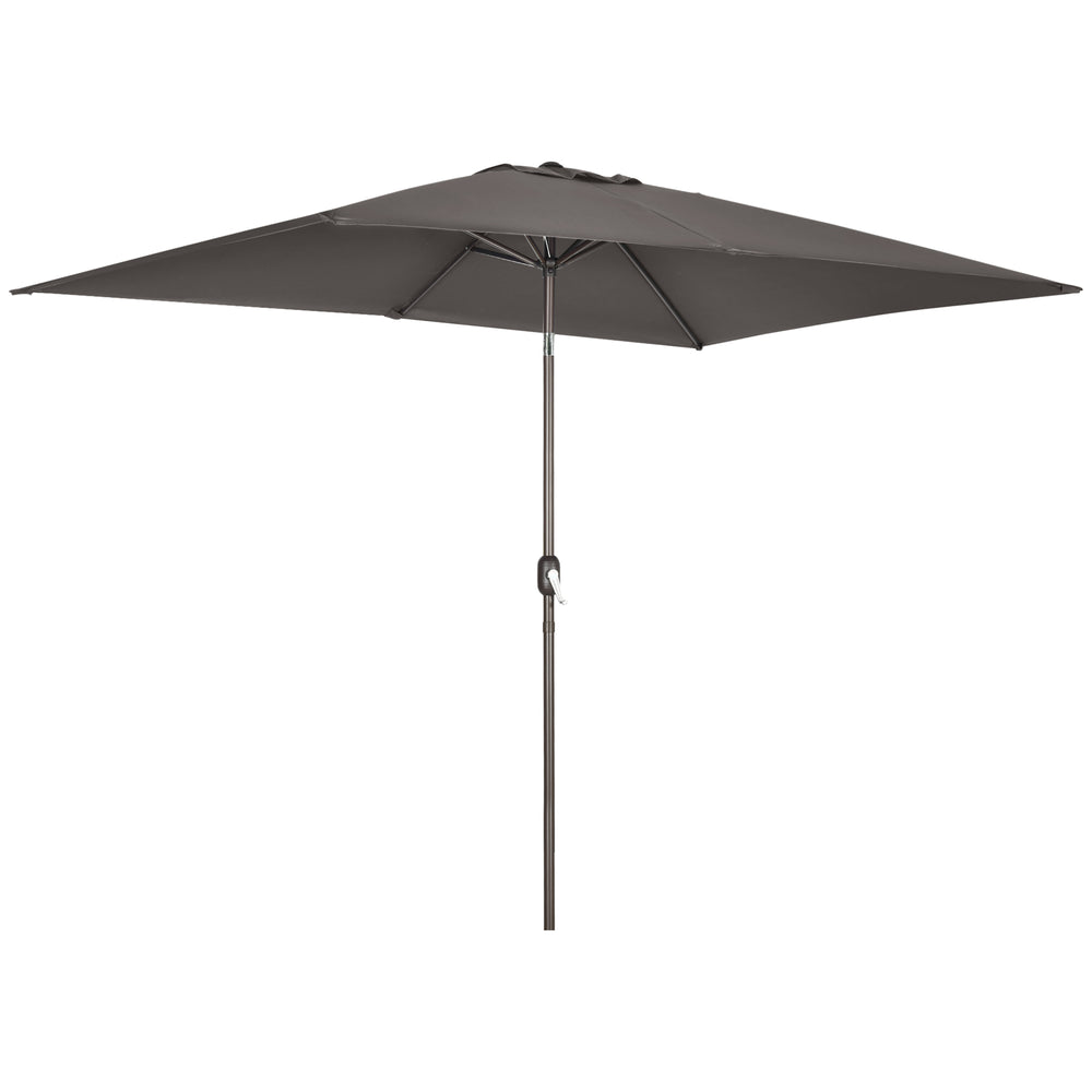 Parasol rectangulaire de 6.5 x 10 pieds, gris foncé