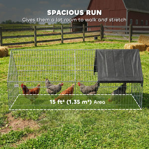 Metal chicken coop with UV-resistant cover