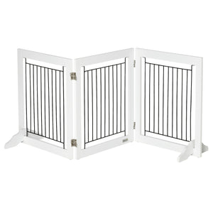 Barrière autoportante pliable avec 2 pieds de support, blanche