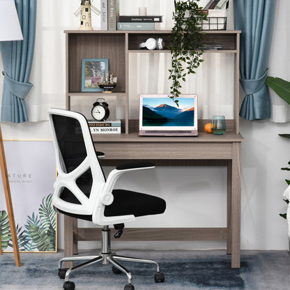 Bureau d'ordinateur avec rangement, marron