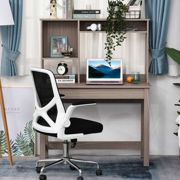 Bureau d'ordinateur avec rangement, marron