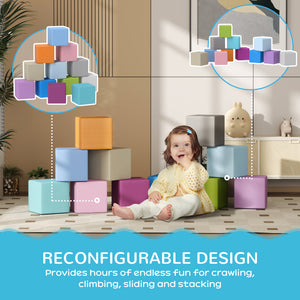 Blocs de jeu souples 12 pièces en mousse souple, à empiler et à construire