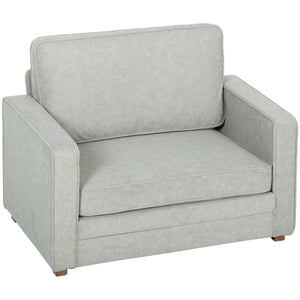 Velvet-effect accent chair with wide seat, spring cushion, solid wood legs, grey
