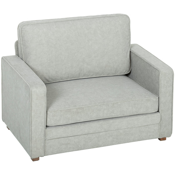 Velvet-effect accent chair with wide seat, spring cushion, solid wood legs, grey