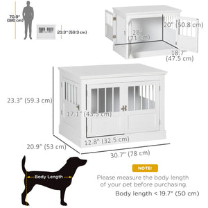 Meuble cage de 31" avec trois portes, blanc