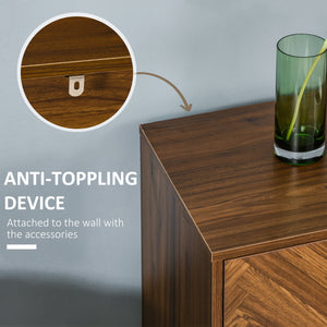 Table de chevet avec 2 tiroirs, couleur noyer