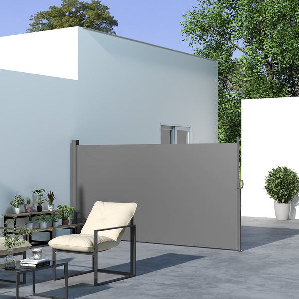 Store latéral pliable et rétractable, gris clair