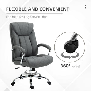 Swivel office chair with high back, grey