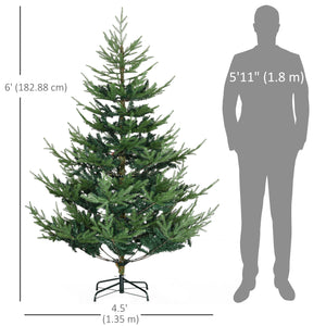 Sapin de Noël artificiel de 6 pieds avec base en métal vert