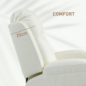 Fauteuil à bascule massant pivotant, blanc crème