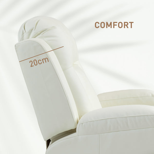 Fauteuil à bascule massant pivotant, blanc crème
