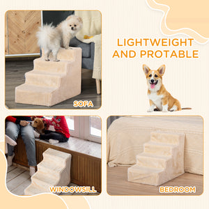 4-Step Pet Ramp with Removable Cover, Beige