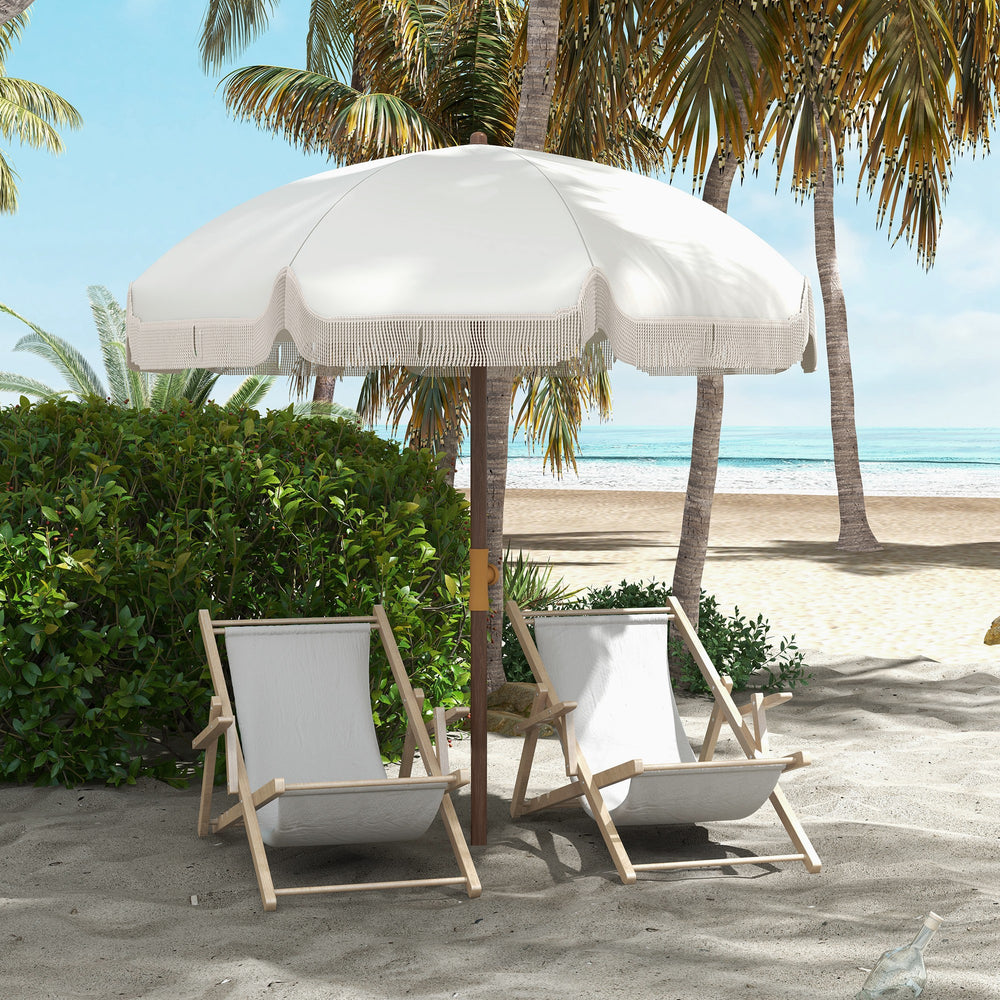 Parasol de plage de 6,2 pieds, gris clair