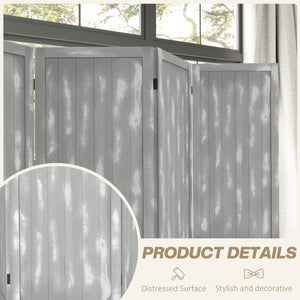 Paravent séparateur de pièce pliable, gris